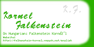 kornel falkenstein business card
